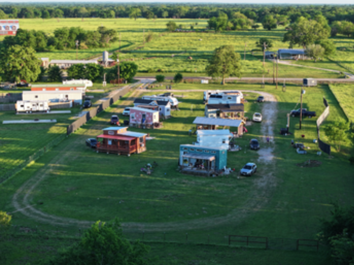 The Bird’s Nest is an all-women tiny home community in Cumby, Texas Photo courtesy of Robyn Yerian. Used with permission.